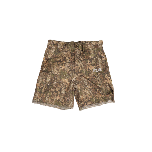 Distressed Camo Cargo Shorts